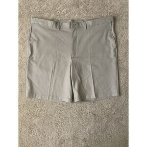 Haggar Cool 18 Pro Shorts Beige No Wrinkle Elevated Wardrobe Staple Size 44